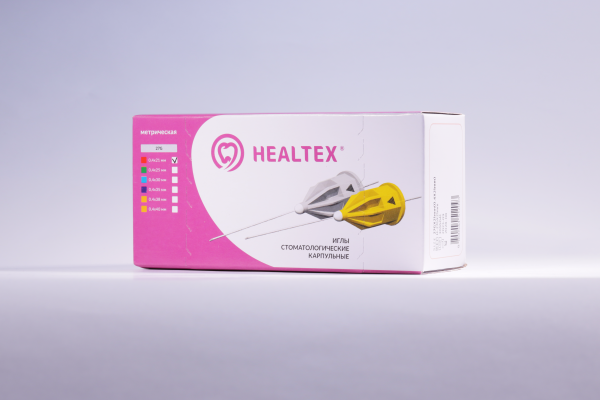 Иглы стоматологические карпульные одноразового применения Healtex 27G (0,4х21 мм)