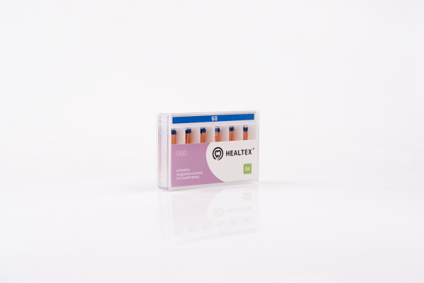Штифты эндоканальные гуттаперчевые Healtex набор GST60/4 Kit конусность 04, размер 60 - 60 шт.
