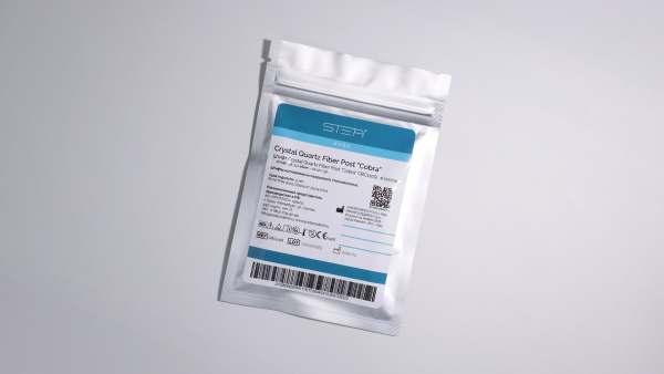 Штифты кварцевые STEA Crystal Quartz Fiber Post "Cobra" конические c широкой экстракорональной частью, №4, диаметр 1,1 мм, без развертки
