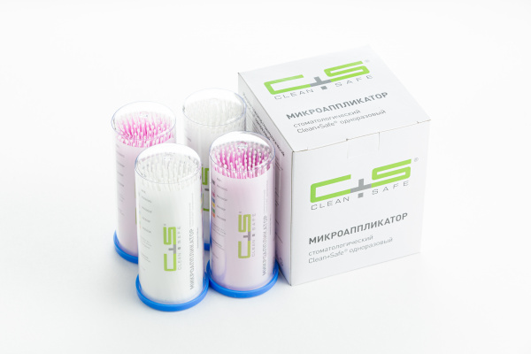 Микроаппликаторы Clean+Safe №2 Super Fine, коробка (розовый, белый, 4 тубы х 100шт.)